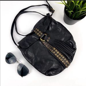 Campomaggi Leather Crossbody Bag w/ Stud & Tassle